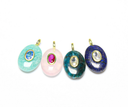 Oval cz embellishment stone pendant GSF009