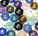 Hexagon Gemstone Pendant with cz embellishments
