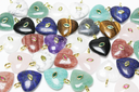 Heart Gemstone with cz bezel embellishment GSF010