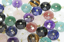 Faceted Round Gemstone with cz bezel embellishment GSF012