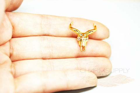 Longhorn Cattle Skull Charm Pendant,CPG414