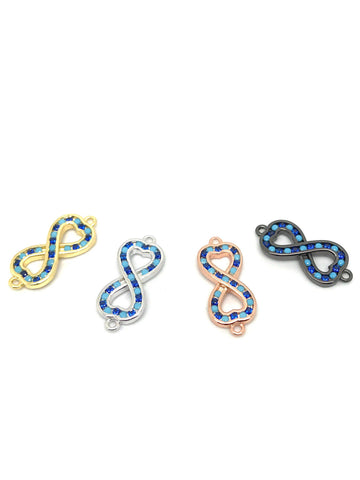 Candy Cane love infinity connector, CZ Connector, Infinity Connector, pave connector, CNG602, CNS602, CNR602, CNB602