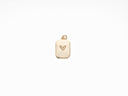14K Gold plated cz Heart Tag, 15x11mm, cz heart, CPG200