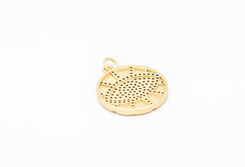 Matte Gold,Silver Evil Eye Rainbow cz Pendant,CP140