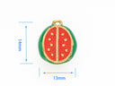 Enamel Watermelon Pendant,18K Gold 3D Watermelon Charm, Fruit Pendant, Enamel Fruit Pendant, DIY Jewelry Making Supplies, 14x13mm, CPG1744