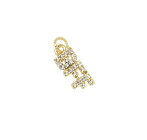 BFF Charm For Necklace,Gold BFF Charm,Monogram BFF Wording Charm,Dainty Gold Monogram Charm,CPG165