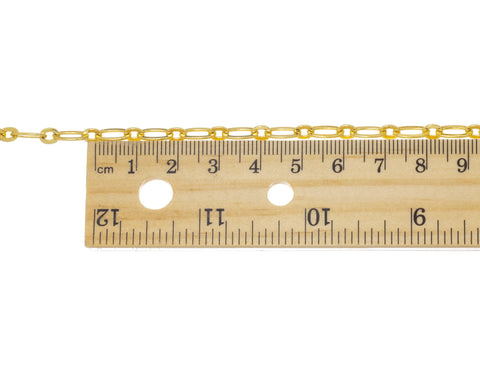 Gold Oval Paperclip Link Chain,Paperclip Oval Gold Chain For Jewelry Making,Oval Link Gold Chain,Alternating Oval Chain,CHG0079