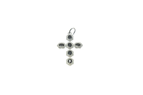 18k Gold or Silver Large Pave Cross Charm, Black CZ, Pave Gold Cross, Religious Gold Jewelry, Micro Pave Gold Cross Charm, CPG2269,CPS2269