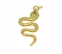 Tiny Cute Gold CZ Serpent Snake Pendant or Charm, Green Eye Detail, Textured Gold Snake, CZ Serpent Snake, WHOLESALE, CPG2335