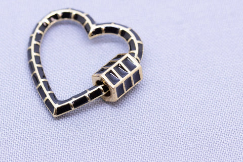 Black enamel Carabiner Lock, 1pcs or 10 pcs, WHOLESALE