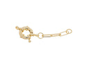 Gold Sailor Clasp Chain Extender,Gold Sailors Clasp With Paper Clip Extension Chain,Spring Ring Sailor Clasp,Spring Ring Round Clasp,CLG252