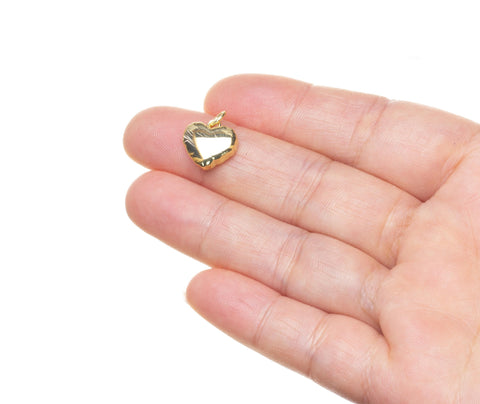Dainty Gold Birthday Balloon Heart Charm,Balloon Heart Charm For Jewelry Making,Shiny Gold Heart Charm For Loved One,CPG492