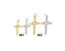Gold And Silver CZ Cross Charms,Gold CZ Cross Charms,Cross Charm For Jewelry Making, Necklace,Earrings,CPG-CPS1322-1323
