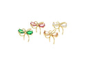 Gold Ribbon Tie CZ Charm,Minimalist Ribbon Bow Tie Charm,Timeless Ribbon Bow Tie Charm For Jewelry Making,CPG2061