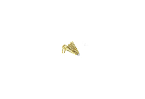 18k Gold Cz Birdie, Shuttle Charm, Shuttlecock, Badminton Lovers, Super Sparkly Birdie Racket, CPG2264
