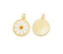 Daisy Flower Charm For Necklace,Enamel Daisy Flower Charm,Daisy Flower Charm For Jewelry Making,Spring Daisy Flower Charm,CPG2537