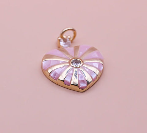 Mother of Pearl Mosaic Heart Pendant, 4 Colors, Love Pendant, Valentines day, White, Blue, Black, Pink, 1 pc or 10 pcs, WHOLESALE,CPG342
