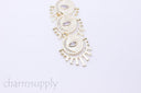 Gold or Silver Evil Eye Elongated Pendant, Sun Ray and Moon, Eye Guardian, 27x22mm,CPG102
