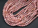 Madagascar Rose Quartz Round Beads, 6mm, 8mm, 10mm, 12mm, full strand, heart chakra, love and partnership, 6R011, 8R15, 10R09, 12R03