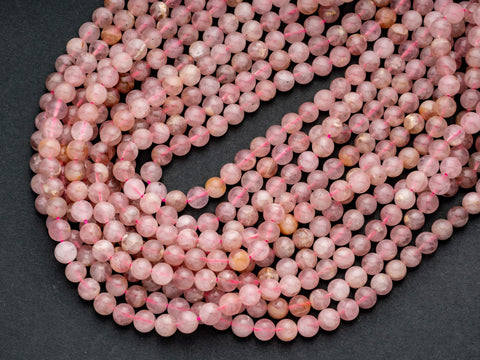 Madagascar Rose Quartz Round Beads, 6mm, 8mm, 10mm, 12mm, full strand, heart chakra, love and partnership, 6R011, 8R15, 10R09, 12R03