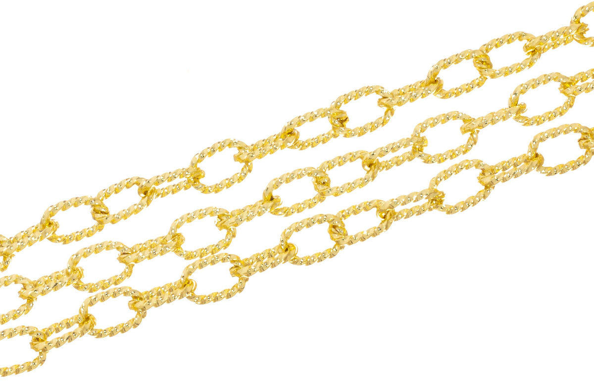 Twisted Oval Rope Chain,Gold Oval Rope Chain For Jewelry Making,Jewelry Making Supply,CHG150