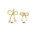 Ribbon Bow Tie Charm,Minimalist Ribbon Bow Tie CZ Charm,Timeless Bow Tie Charm For Jewelry,CPG2052-CPG2053