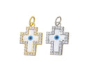 MOP Cross Amulet CZ Charm,MOP Evil Eye Cross Charm,Evil Eye Protection Charm,Cross Charm For Necklace,Turkish Nazar Evil Eye Charm,CPG831