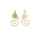 Gold Seahorse Charm,Dainty Seahorse charm for necklace,Gold CZ Seahorse Charm For Necklace,1 pc,5pcs or 10 pcs,WHOLESALE,CPG2001