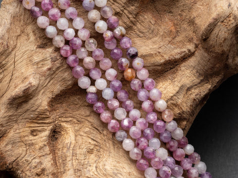 3mm Natural Purple Mica Seed Bead Faceted Real Genuine Gemstone Jewelry Making For Bracelet Necklace Full Strand Bulk Wholesale, FR125