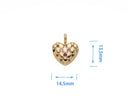 Beautiful Gold Rainbow cz Cross Checkered Pattern Heart Pendant, 14.5mm, cross checkered heart style pendant, heart rainbow pendant, CPG2095