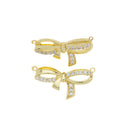 Bow Tie Necklace Connector Charm,Gold Bow Tie CZ Connector Charm,Pave Bow Tie  For Jewelry Making,CNG019