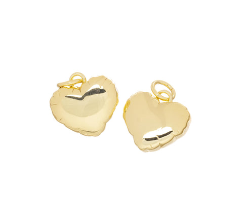 Dainty Gold Birthday Balloon Heart Charm,Balloon Heart Charm For Jewelry Making,Shiny Gold Heart Charm For Loved One,CPG492