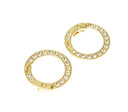 18k Gold CZ Open Circle Push in Clasp, Medium Size Round Clasp, Round Enhancer, Super Sparkly Bag Charm Clasp, Round Clasp, ZCL1014