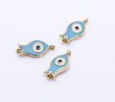 Gold or Silver Turq Blue Fish Connector, 1 pc or 10 pcs WHOLESALE CNG035