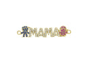 Baby Boy And Girl MAMA Charm For Bracelet,Gold Mama And Boy Girl Connector Charm,Mother’s Day Gift,Mama And Kids Pave CZ Charm,CNG044