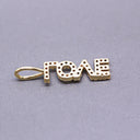 Gold Or Silver CZ Word Script Pendant, LOVE Pendant, Wording charm, Positive Wording, Inspiration Charm, 16x5mm,CP170