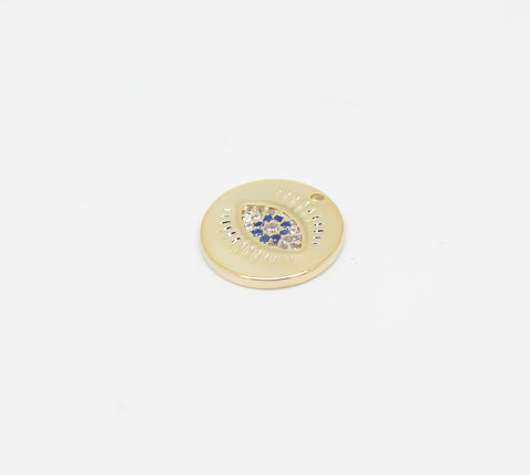 Gold or Rosegold evil eye charm, WHOLESALE,CP126