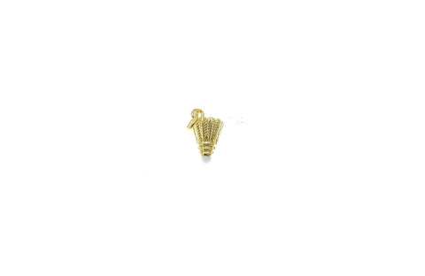 18k Gold Cz Birdie, Shuttle Charm, Shuttlecock, Badminton Lovers, Super Sparkly Birdie Racket, CPG2264