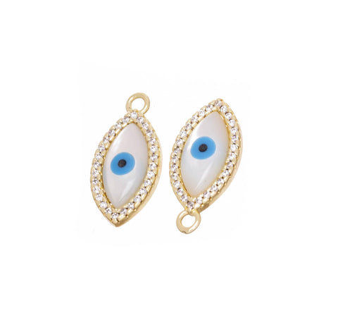 Evil Eye Amulet Charm,MOP Evil Eye Charm,CZ Evil Eye Protection Charm,Evil Eye For Necklace Or Earrings,Turkish Nazar Evil Eye Charm,CPG830