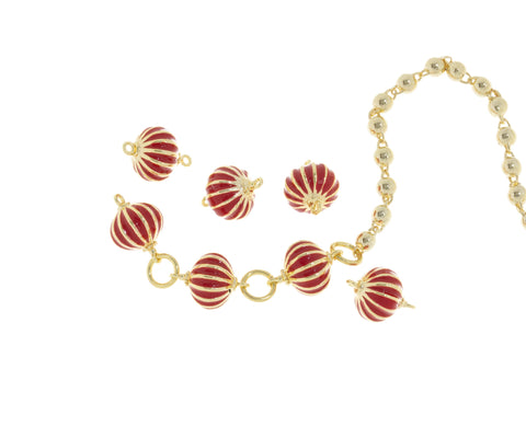 Red Lantern Connector Charm,Chinese Red Lantern Connector Charm,Lantern Connector Charm For Jewelry Making,CNG055
