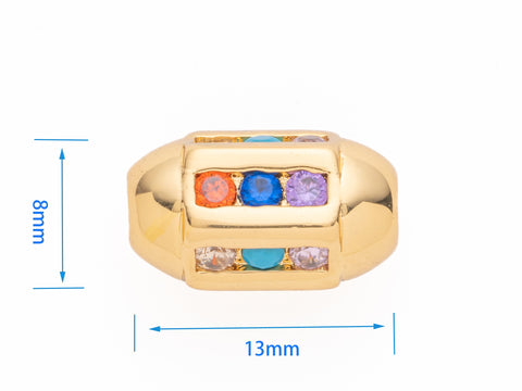 Tube Spacer Bead For Bracelet Or Necklace,CZ Gold Spacer Bead ,Large Hole Spacer Bead For Elastic Cord Or Chain Bracelet ,SPG010