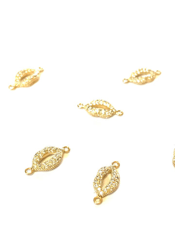 Dainty cz pave set lip connector