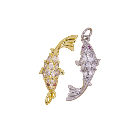 Gold Or Silver Pave Whale Charm,Whale Charm For Necklace Or Earrings,Gold Sealife Lovers Charm,Nautical Charm,CPG-CPS1009