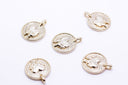 Gold Engraved Heart Token Pendant,CPG265