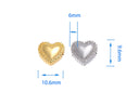 18k Gold or Silver heart charm, Hammered gold Dainty Shiny Heart Charm, Little Charm For Necklace And Bracelet, CPG1301, CPS1301