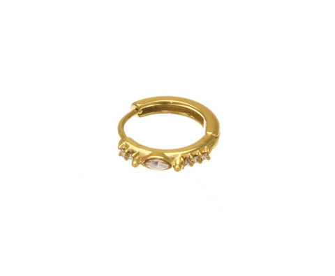 Stainless Steel Gold Evil Eyes huggie hoops, CZ Detail Small huggie hoops, Earring Hoops, Huggies, Earrings, SSERG04