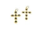 18k Gold or Silver Large Pave Cross Charm, Black CZ, Pave Gold Cross, Religious Gold Jewelry, Micro Pave Gold Cross Charm, CPG2269,CPS2269