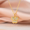 Gold Butterfly Charm With Micro Pave Stones,Delicate Butterfly Charm Necklace,CPG090