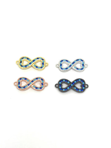 Candy Cane love infinity connector, CZ Connector, Infinity Connector, pave connector, CNG602, CNS602, CNR602, CNB602