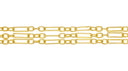Gold Paperclip And Twisted link Alternating Chain,Elongated Smooth Oval Paperclip With Twisted Rope Chain For Jewelry Making,CHG102